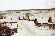 Isaac Levitan Village,Winter china oil painting reproduction